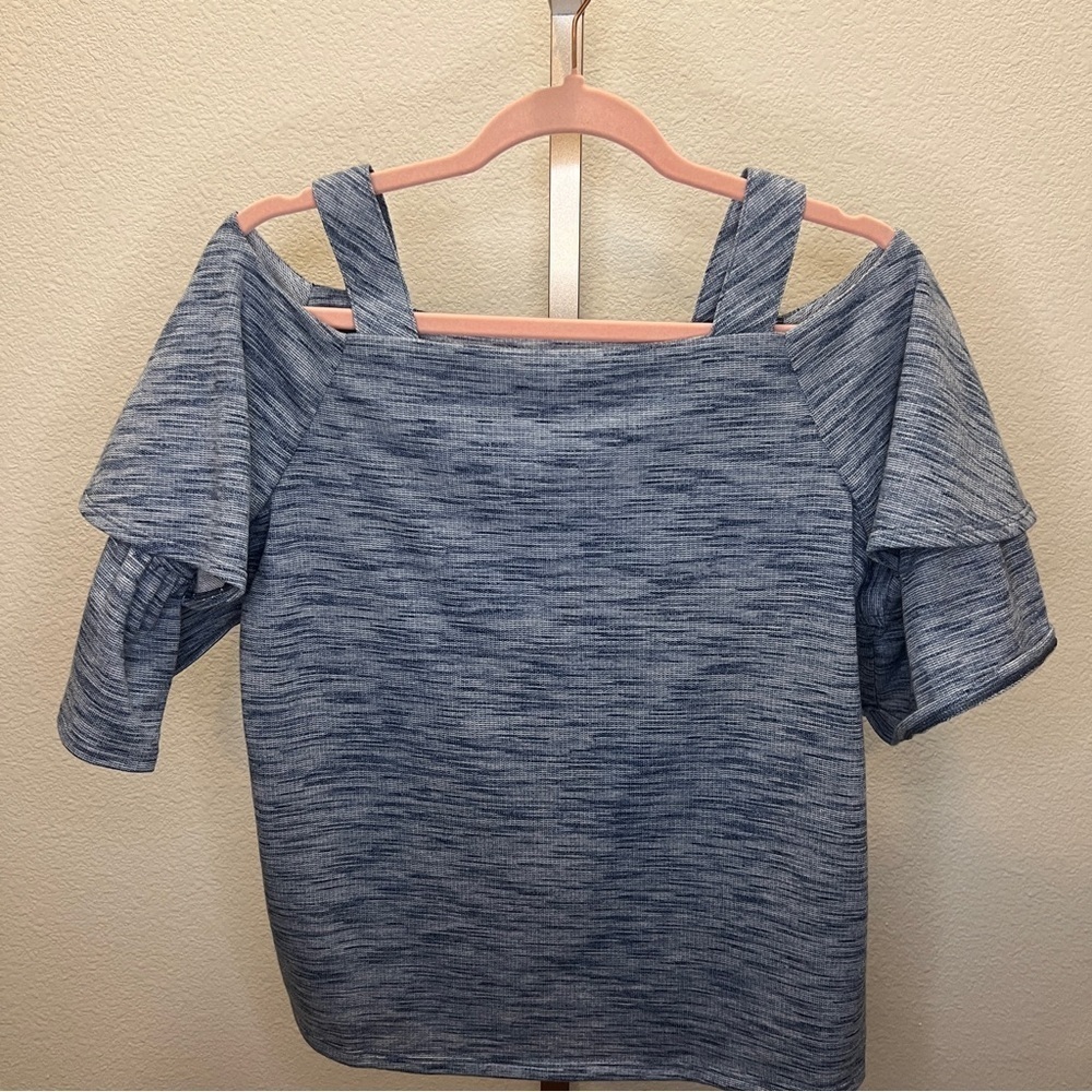 Chico’s Blouse Top Shirt Cold Shoulder Summer Size Small 0 - Picture 2 of 6